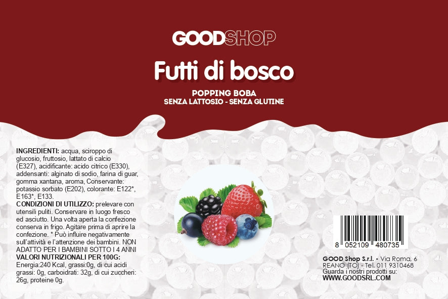 Boba Frutti di Bosco per Bubble Tea (3,2 KG)